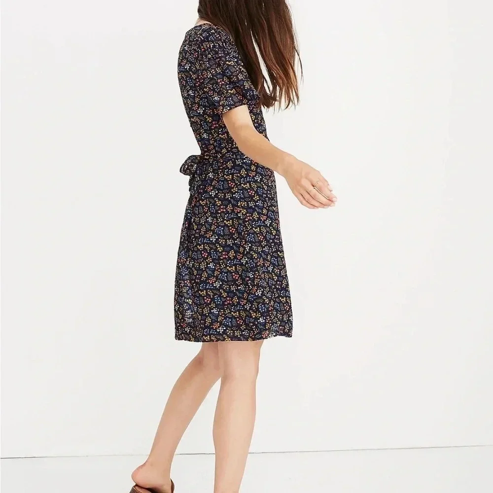 Madewell Cross-Front Mini Dress in Garden Party